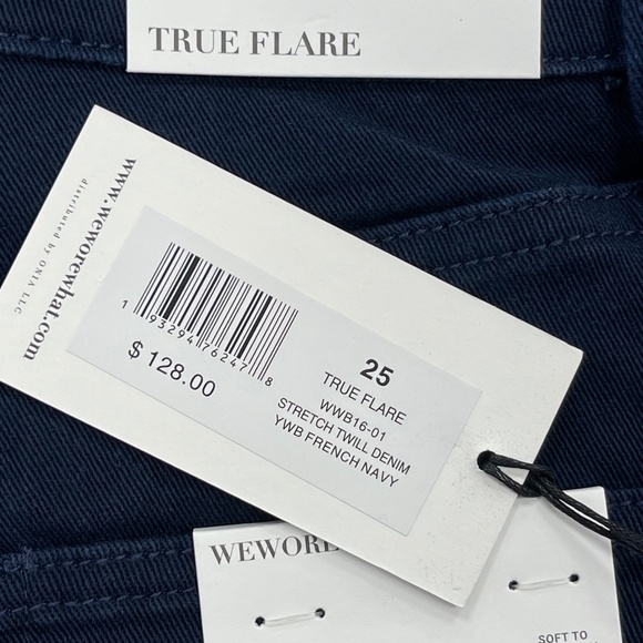 WeWoreWhat True Flare French Navy Twill Stretch Denim Jeans - Size 25 - NWT - Picture 4 of 5